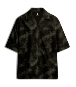 Abstract Tonal Printed Cuban Collar Shirt