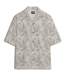 Abstract Tonal Printed Cuban Collar Shirt