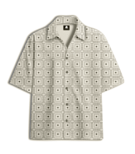 Geometric Tile Printed Regular Collar Shirt